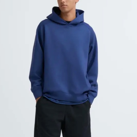 UNIQLO Men's DRY STRETCH PULLOVER HOODIE BLUE - XL - Picture 1 of 11